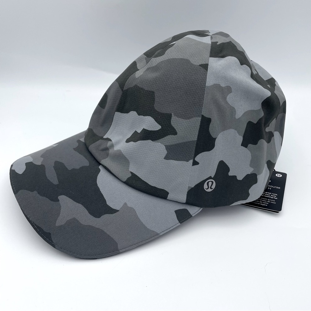 Lululemon Fast and Free Running Hat Gray Camo NWT
